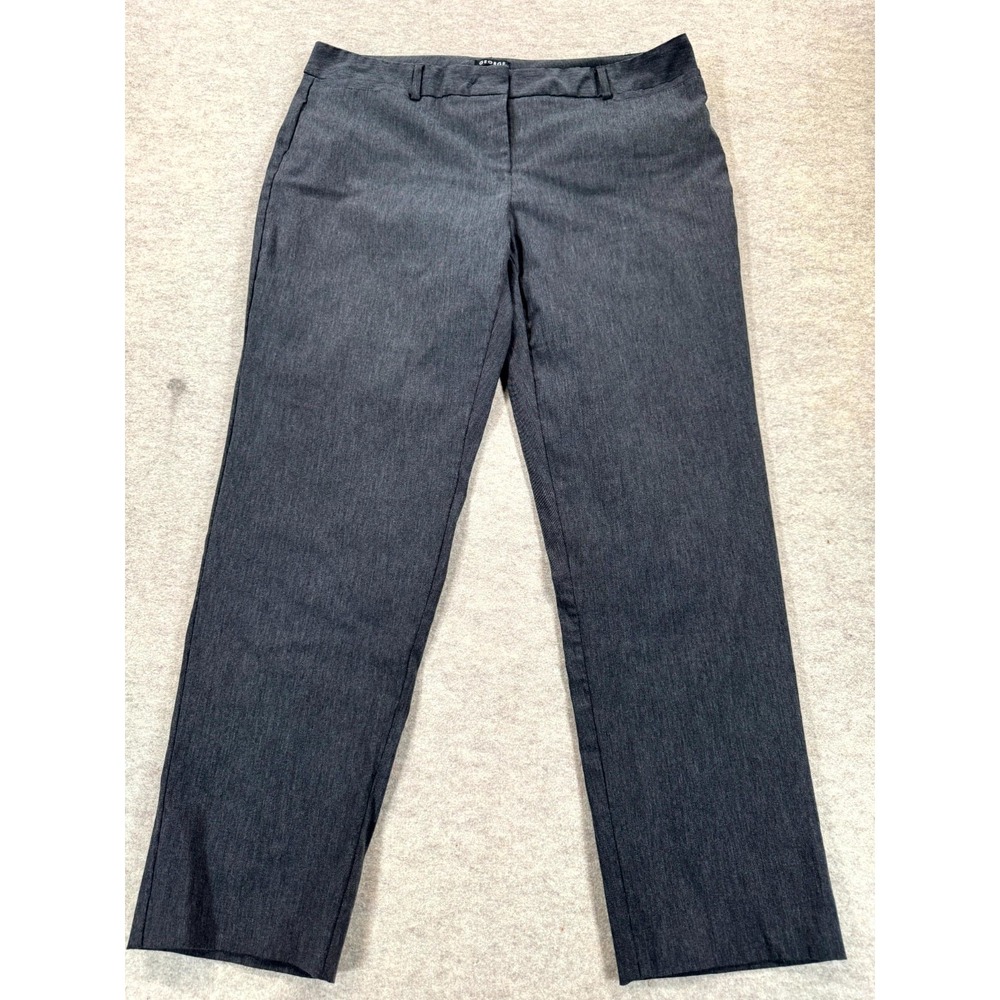 George Dress Pants Womens 16 Charcoal Gray Rayon Stretch Straight Leg Formal
